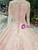 Pink Ball Gown Tulle Long Sleeve Lace Appliques Wedding Dress With Beading