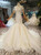 Light Champagne Mermaid Tulle Sequins Cap Sleeve Backless Beading Wedding Dress