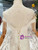 Light Champagne Mermaid Tulle Sequins Cap Sleeve Backless Beading Wedding Dress