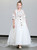 In Stock:Ship in 48 Hours White Tulle Flower Girl Dress With Cloak