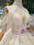 Champagne Ball Gown Deep V-neck Backless Tulle Sequins Appliques Wedding Dress