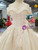 Champagne Ball Gown Tulle Sequins Off The Shoulder Wedding Dress With Removable Train