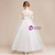 A-Line White Tulle Lace Appliques Scoop Long Sleeve Flower Girl Dress