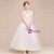 A-Line White Tulle Lace Appliques Scoop Long Sleeve Flower Girl Dress