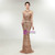Gold Sequins Mermaid Sleeveless Floor Length Prom Dress
