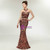 Sexy Burgundy Mermaid Sequins Backless Long Prom Dress