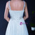 White Chiffon Spaghetti Straps Backless Apliques Beach Wedding Dress