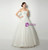 White Ball Gown Tulle Strapless Appliques Long Wedding Dress