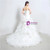 White Mermaid Organza Sweetheart Neck Ruffle Pleats Wedding Dress