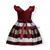 In Stock:Ship in 48 Hours Burgundy Satin V-neck Flower Girl Dress