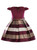 In Stock:Ship in 48 Hours Burgundy V-neck Satin Cap Sleeve Flower Girl Dress