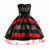 In Stock:Ship in 48 Hours Red Transverse Pattern Girl Dress With Bow
