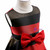 In Stock:Ship in 48 Hours Red Transverse Pattern Girl Dress With Bow