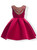 In Stock:Ship in 48 Hours Red Satin Backless Flower Girl Dress With Bow