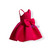 In Stock:Ship in 48 Hours Red Satin One Shoulder Flower Girl Dress With Bow