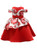 In Stock:Ship in 48 Hours Red Satin Print Christmas Flower Girl Dress