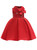 In Stock:Ship in 48 Hours Red Satin High Neck Flower Girl Dress With Bow