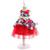 In Stock:Ship in 48 Hours Red Satin Tulle Print Flower Girl Dress With Bow