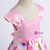 In Stock:Ship in 48 Hours Pink Satin Print Flower Girl Dress With Bow