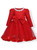 In Stock:Ship in 48 Hours Red Lace Tulle Long Sleeve Flower Girl Dress