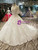 Ivory White Ball Gown Short Sleeve Backless Appliques Beading Wedding Dress