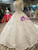 Ivory White Ball Gown Short Sleeve Backless Appliques Beading Wedding Dress