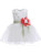 In Stock:Ship in 48 Hours White Organza Flower Girl Dress With Flower