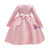 In Stock:Ship in 48 Hours Pink Satin Long Sleeve Flwoer Girl Dress