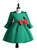 In Stock:Ship in 48 Hours Green Satin Long Sleeve Flower Girl Dress With Bow