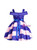 In Stock:Ship in 48 Hours Pink Blue Satin Straps Flower Girl Dress