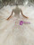 Champagne Ball Gown Tulle Sequins Long Sleeve Bateau Wedding Dress With Feather