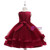 In Stock:Ship in 48 Hours Burgundy Tulle Flower Girl Dress With Pearls
