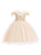 In Stock:Ship in 48 Hours Champagne Tulle Appliques Cap Sleeve Flower Girl Dress