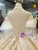 Champagne Ball Gown Lace High Neck Backless Wedding Dress With Train