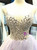 Light Purple Tulle Spaghetti Straps Tulle Backless Crystal Prom Dress