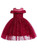 In Stock:Ship in 48 Hours Burgundy Tulle Sequins Cold Shoulder Flower Girl Dress