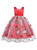 In Stock:Ship in 48 Hours Red Tulle Embroidery Flower Girl Dress With Pearls