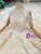 Champagne Ball Gown Tulle Deep V-neck Backless Wedding Dress With Feather