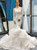 White Mermaid Off The Shoulder Tulle Long Sleeve Lace Appliques Wedding Dress