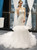 White Mermiad Tulle Lace Appliques Sweetheart Wedding Dress With Removable Train
