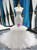 White Mermiad Tulle Lace Appliques Sweetheart Wedding Dress With Removable Train