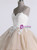 Champagne Tulle Ruffles Long Backless Lace Appliques Quinceanera Dresses