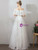 In Stock:Ship in 48 Hours White Tulle Off The Shoulder Beach Wedding Dress