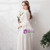 In Stock:Ship in 48 Hours White High Neck Chiffon Casual Wedding Dress