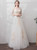 In Stock:Ship in 48 Hours White Tulle Appliques Long Sleeve Backless Wedding Dress