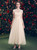 In Stock:Ship in 48 Hours Champagne Tulle Halter Bridesmaid Dress