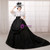 Black And White Satin Cap Sleeve High Neck Drama Show Vintage Gown Dress