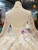 Champagne Ball Gown Tulle Appliques High Neck Long Sleeve Wedding Dress