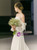 A-Line Spaghetti Straps Satin Long Sleeve Wedding Dress With Bow