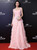 In Stock:Ship in 48 Hours A-Line Pink Floor Length  Prom Dress